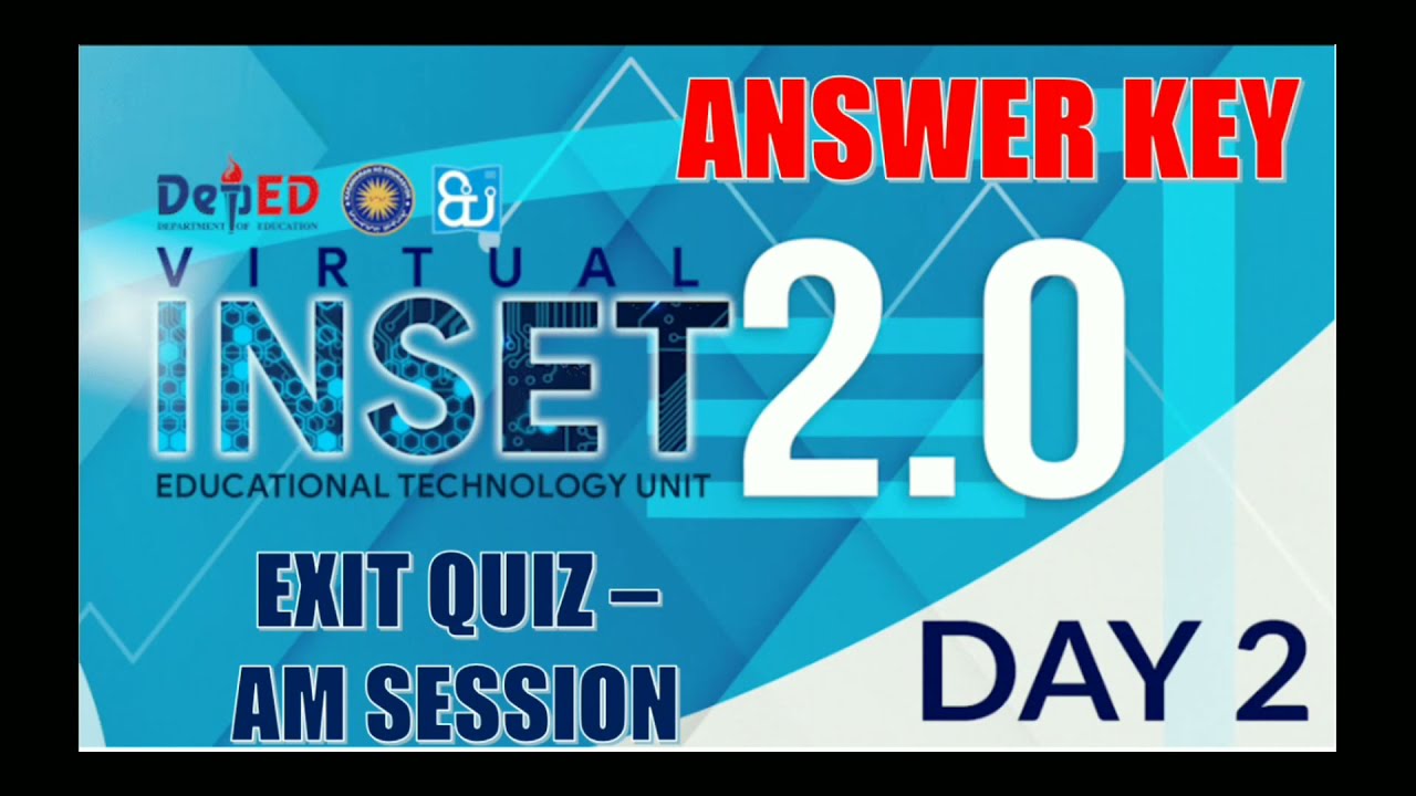VIRTUAL INSET 2.0 DAY 2 | MORNING SESSION EXIT QUIZ ANSWER KEY | RADIO-BASED INSTRUCTION
