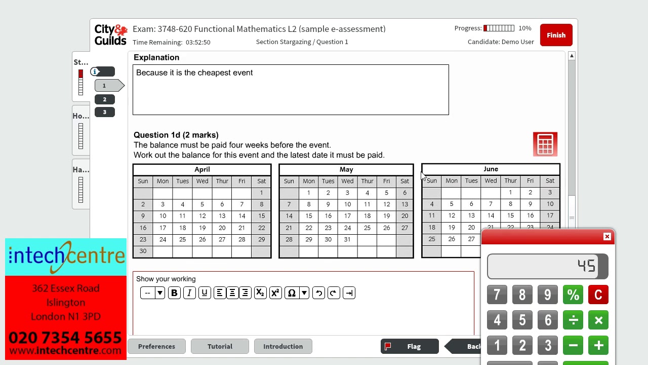 Functional Skills Maths Level 2 Sample 3 Question 1 visit Our