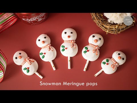        Snowman Meringue pops