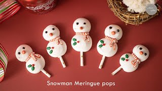 소리까지 맛있어 아이들이 좋아하는 눈사람 머랭팝 / Snowman Meringue pops
