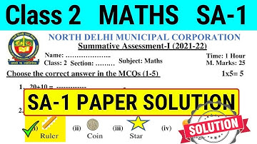 NDMC Class 2 Math SA 1 Question Paper Solution || (28/9/21)