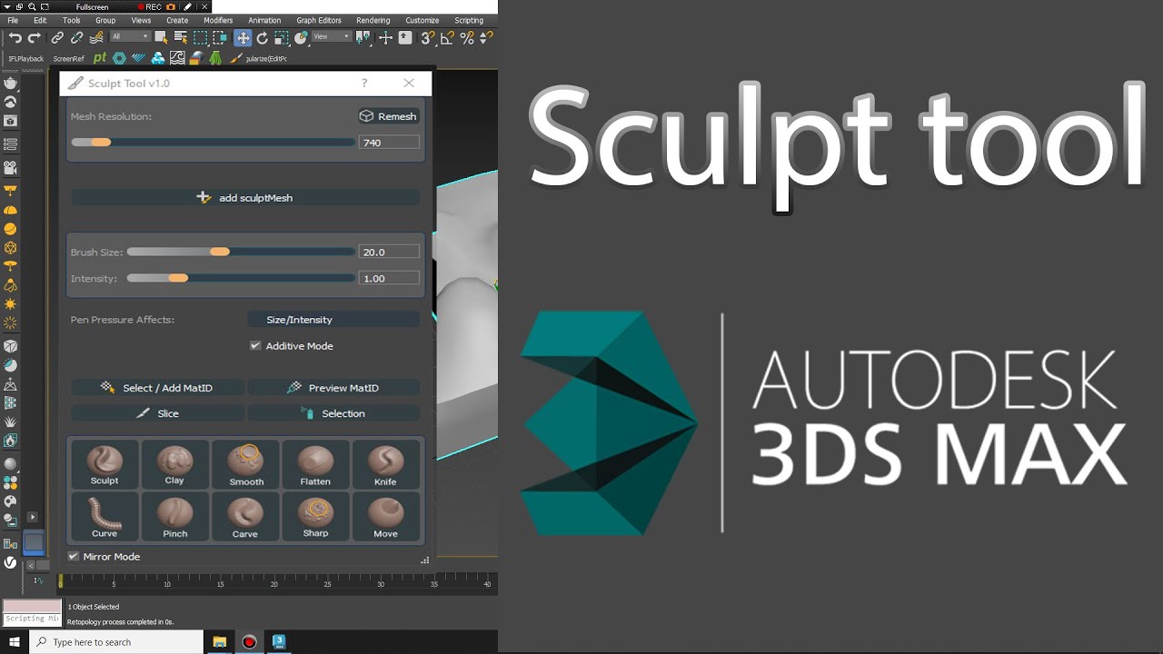 Sculpt tool | script | 3ds max - YouTube