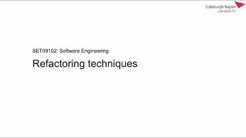 Refactoring techniques