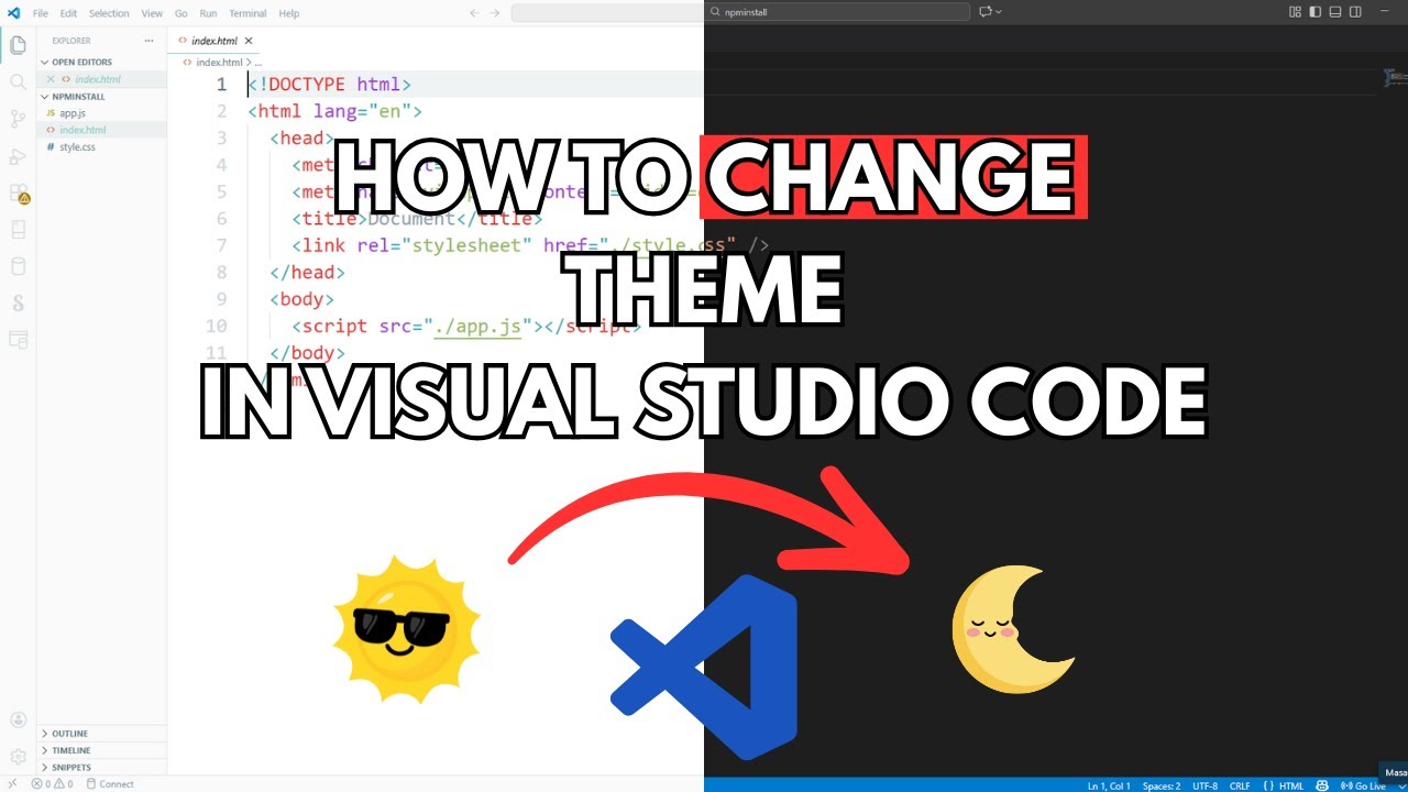 How to change theme in visual studio code - YouTube