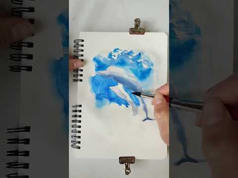 Дельфины #акварель и