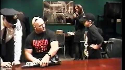 Steve Austin shoots on Goldberg to an 11yr old kid in 1998