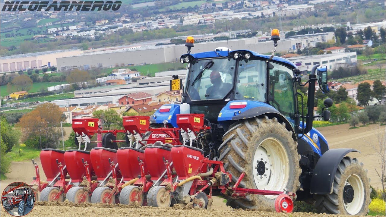 NEW HOLLAND **NEW** T5.115 UTILITY + GASPARDO SP530 (6 ROWS) | SEMINA GIRASOLI 2021 | GIOSIA