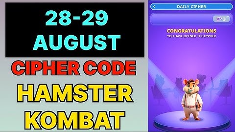 Hamster Kombat Dev Game Daily Cipher 28 & 29 August | Hamster Kombat Daily Cipher Code 28 August 