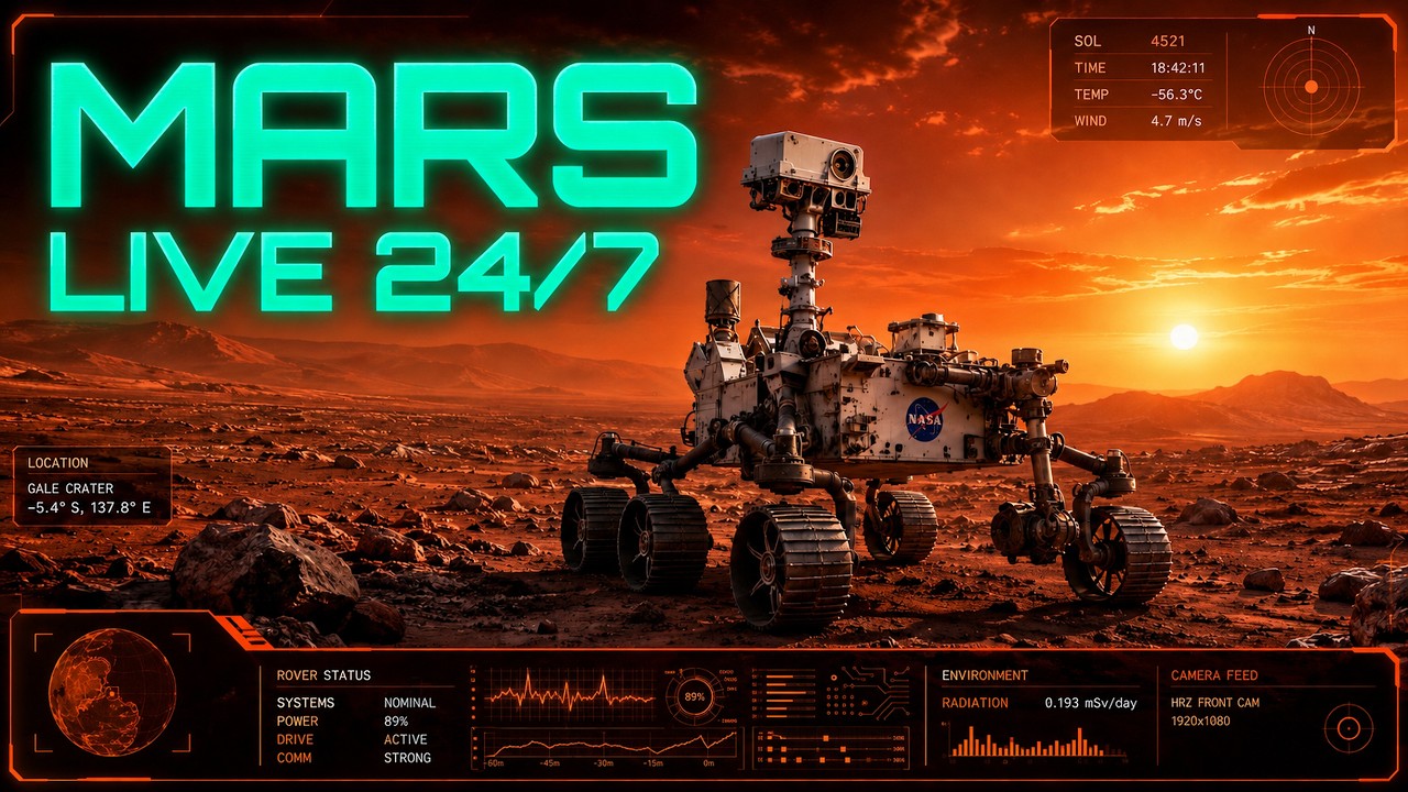 🔴 LIVE | Mars Surface 24/7 – NASA Perseverance & Curiosity Rover Footage with Real-Time Data