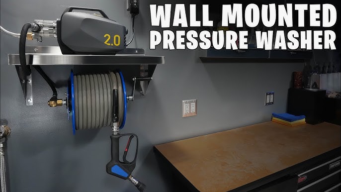 DIY WALL MOUNTED PRESSURE WASHER & VACUUM SETUP. CUSTOM DETAIL GARAGE BUILD  