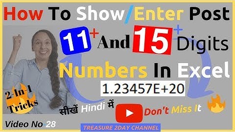 HOW TO ENTER LARGE NUMBER IN EXCEL? | EXCEL में  कैसे 15 DIGIT से बड़ी संख्या लिखे | REAL JOB QUERY?