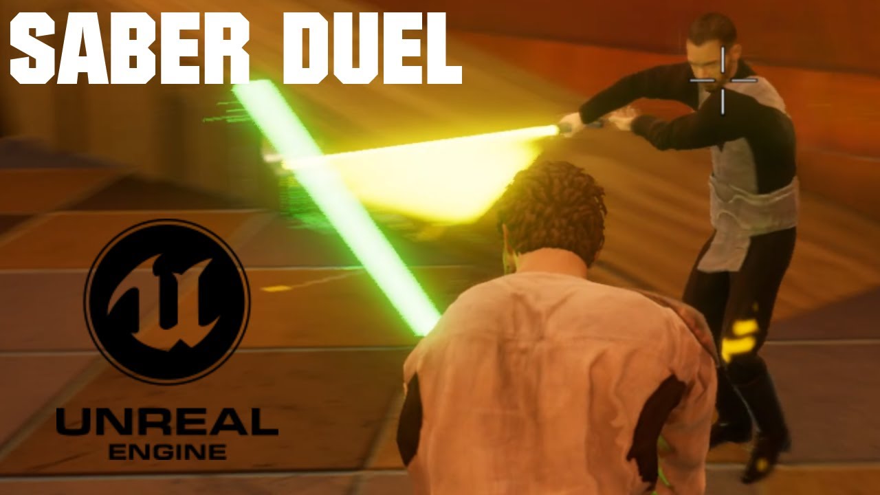 Jedi Knight - Dark Forces 2 - Unreal Engine - Lightsaber Duel - YouTube