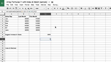 Array Formulas 7   Index and Match
