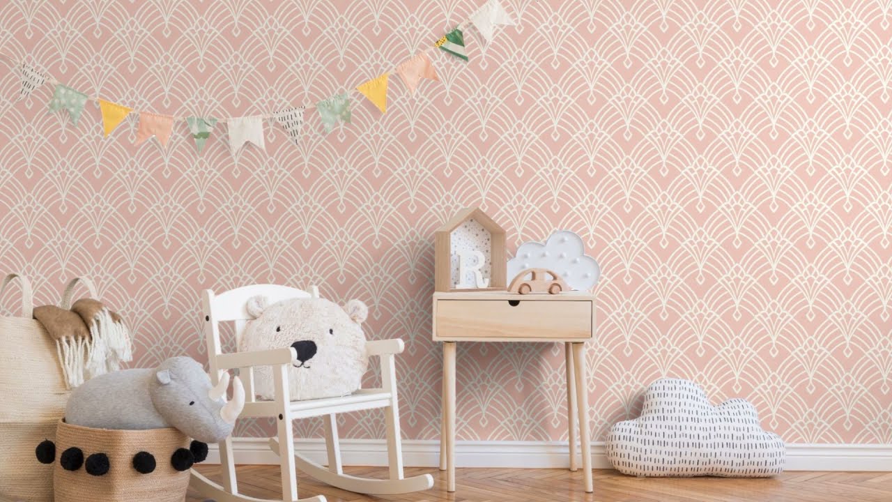 Waldorf Art Deco Wallpaper Pink/White World of Wallpaper - WOW031