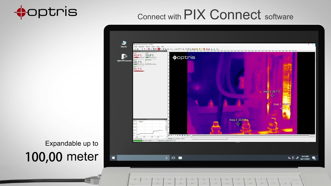 IR Analyse-Software optris PIX Connect für Wärmebildkameras