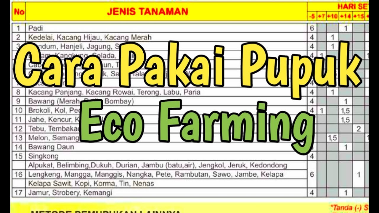 Cara Pemupukan Eco Farming