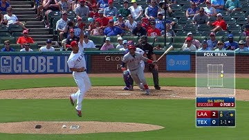 LAA@TEX: Darvish leaps to start 1-4-3 double play