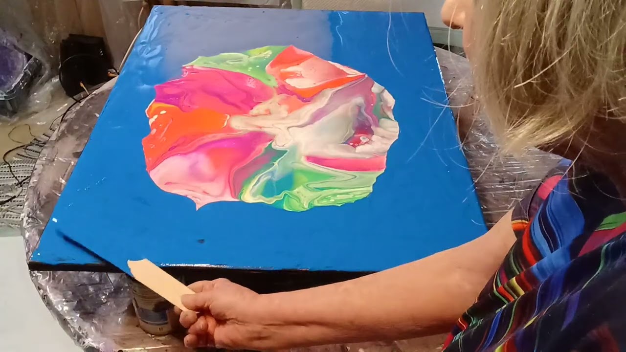 Playing with neons all paints mixed with water