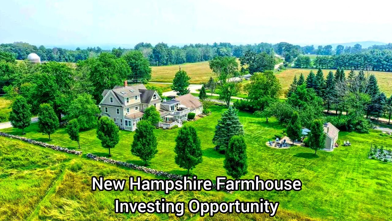 New Hampshire Acreage Farmhouse For Sale Large Barn Greenhouse Paddock Many