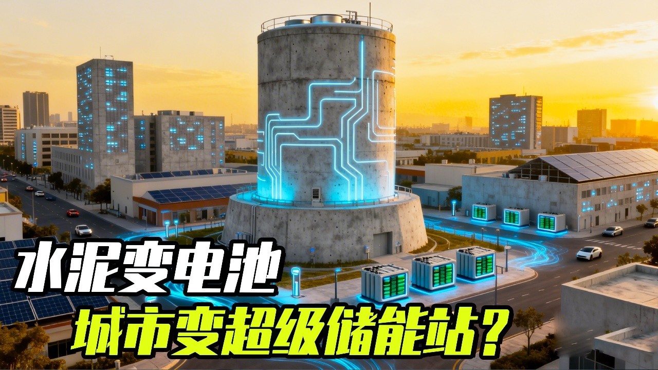 用水泥做成电池，让整座城市成为超级储能站 #知识前沿派对 #储能 #电池 #发明