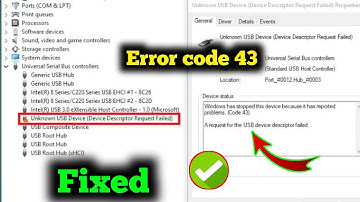 How To Fix Unknown USB device Port reset failed Code 43
