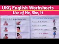 English worksheets for ukg 5  use of he she it  he she it worksheets  ukg worksheets  eng teach