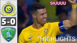 Ronaldo hat trick ? Al nassr vs al Fateh 5-0 highlights & all goals