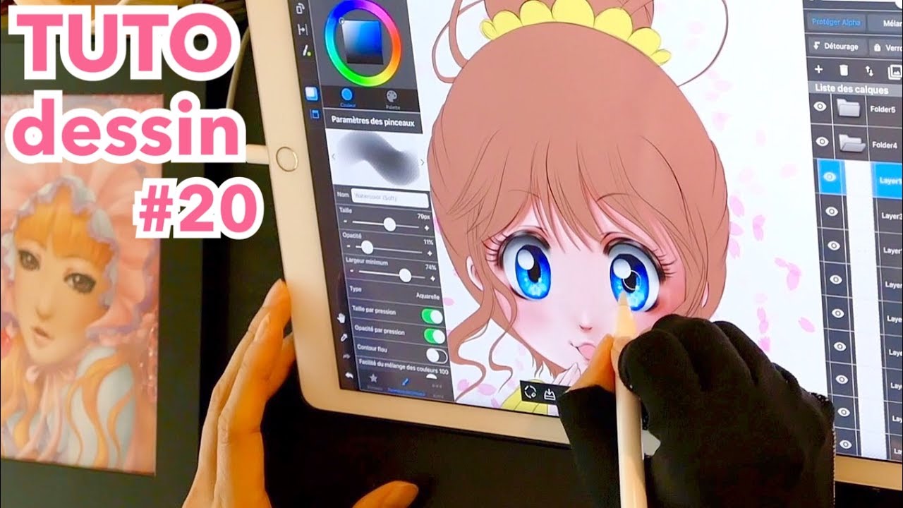 Tuto Dessin 20 Ipad Pro Hana 3 Ombres Lumières Des Yeux Original Art Manga