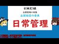 品質管理の実践 品質経営の要素 日常管理【品質管理,QC検定3級 対応】方針管理 日常管理,維持管理,,業務分掌,責任と権限,管理項目,管理点,点検点,管理項目一覧表,異常とその処置,変化点とその管理