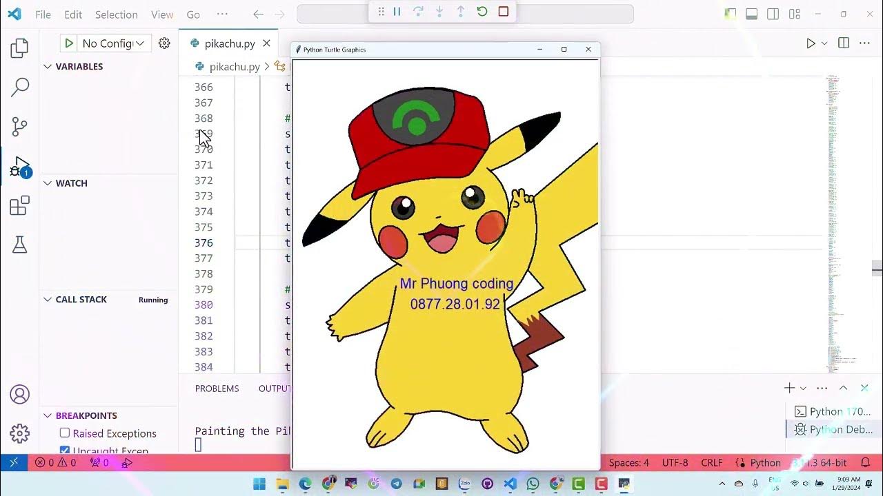 [Python basic] Pikachu draw by Tutle in Python - YouTube