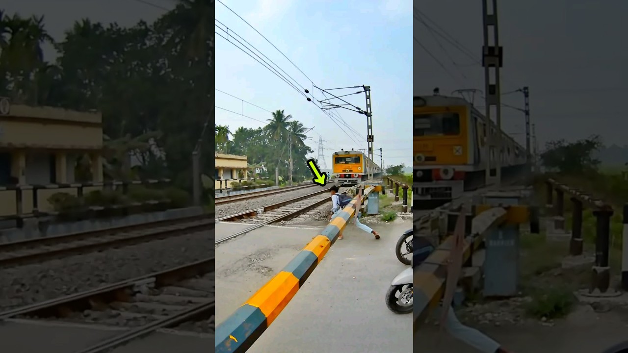 Careless Boy infront Speedy Train 