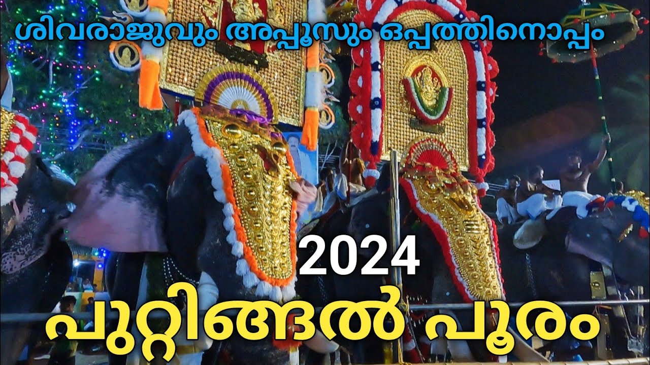 പാമ്പാടി രാജനും കടവൂരാനും ഒപ്പത്തിനൊപ്പം |പുറ്റിങ്ങൽ പൂരം | Paravur Puttingal devi temple