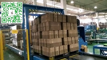 Fully auto conveyorized rotary Arm Stretch Wrapper for board paper pallet stretch film wrapping