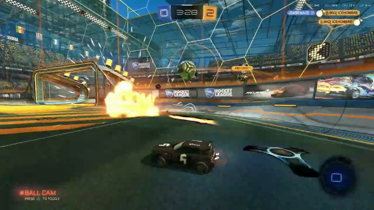 Rocket League 2v2 competitive mode gameplay...