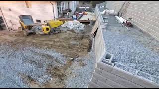 A look at the Allan Block retaining wall  project so far!