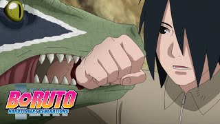 Sharringan Taming an Edo Tensei Dinosaur | Boruto: Naruto Next Generations