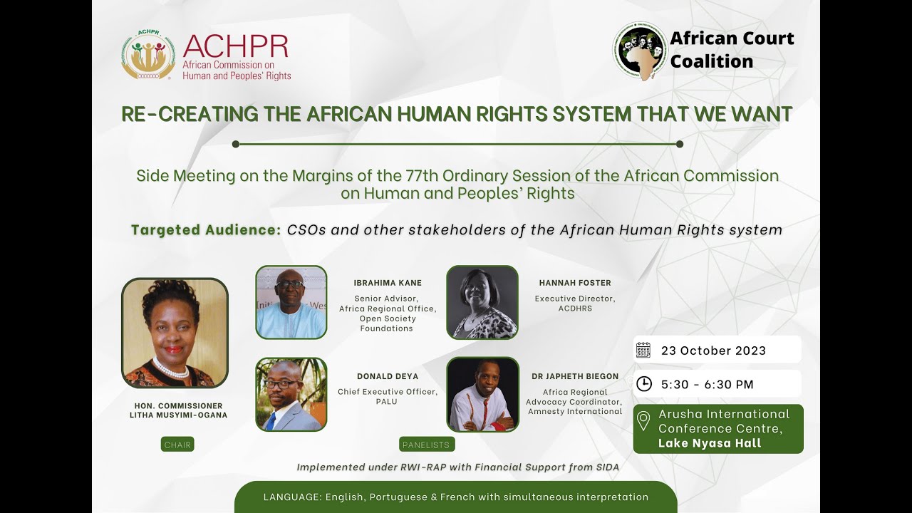 RE-CREATING THE AFRICAN HUMAN RIGHTS SYSTEM THAT WE WANT - YouTube