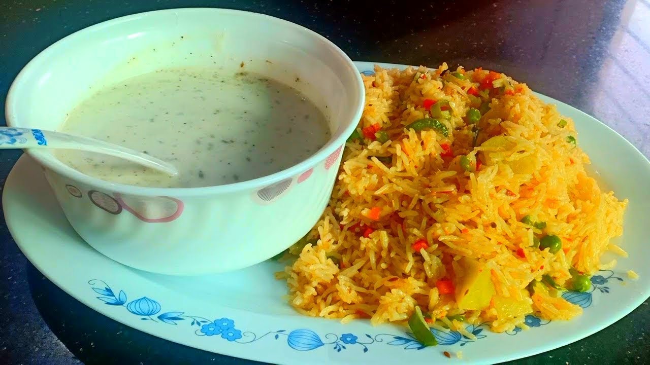 Vegetable Rice with zeera raita - YouTube