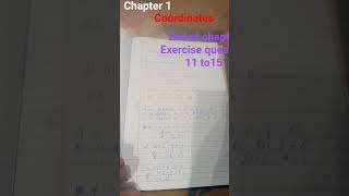Chapter -1 coordinates class-9 end of chapter exercise question 11 to 15 #math