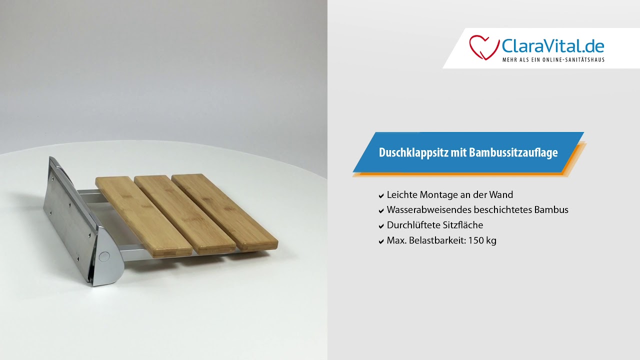 Duschklappsitz mit Bambussitzfläche bei ClaraVital