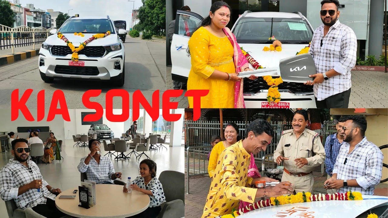 KIA SONET || NEW CAR || DELEVERY VLOG || न्यू कार घर आ गई 🥳🥳