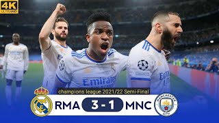 كريم بنزيما ماستركلاس 💥 ريال مدريد 3-1 مانشستر سيتي( 🎤عصام الشوالي ) | 4K