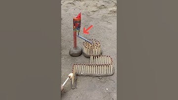 Insane Matchstick Chain Reaction Launches Rocket! 😀 #matchstickart #rocketlaunch #fireworkfun