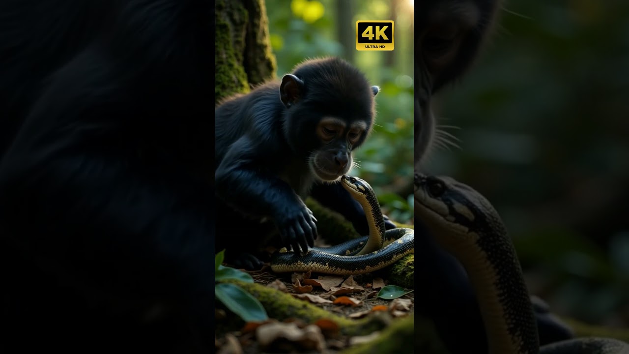 Monkey Plays with a Snake! Rare Forest Encounter Captured on Camera 