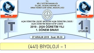 2020 1. Dönem Açik Öğreti̇m Li̇sesi̇ 441 Bi̇yoloji̇ 1