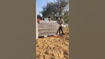 Precast compound boundary wall fins of 8 feet height are fixed in this way#precastboundarywall