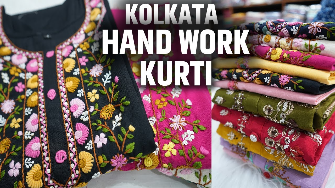 Pure Cotton / Dola Silk / Muslin Handwork Kurti Manufacturer in Kolkata, Barabazar