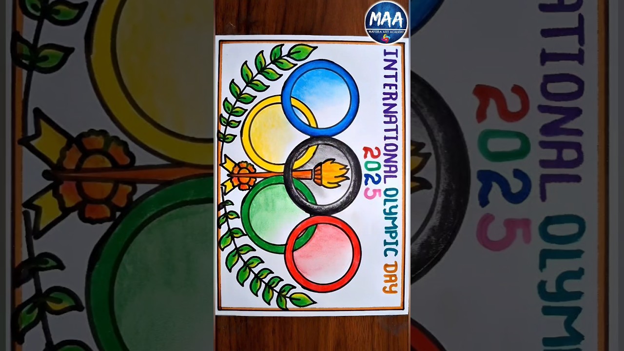 International Olympic day drawing | Olympic logo drawing 