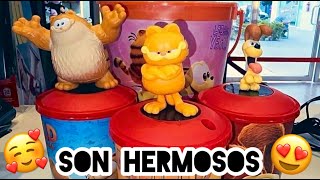 Garfield Fuera de Casa Vasos con Figurín Cinemex - Colección Completa - Unboxing & Review 4k