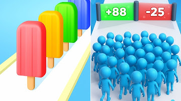 Satisfying ASMR Gameplay : POPSICLE STACK Vs COUNT MASTER — All Max Levels Gameplay Android, iOS